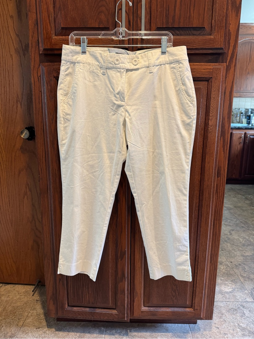 Tommy Hilfiger White High-Waist Button Front Pants